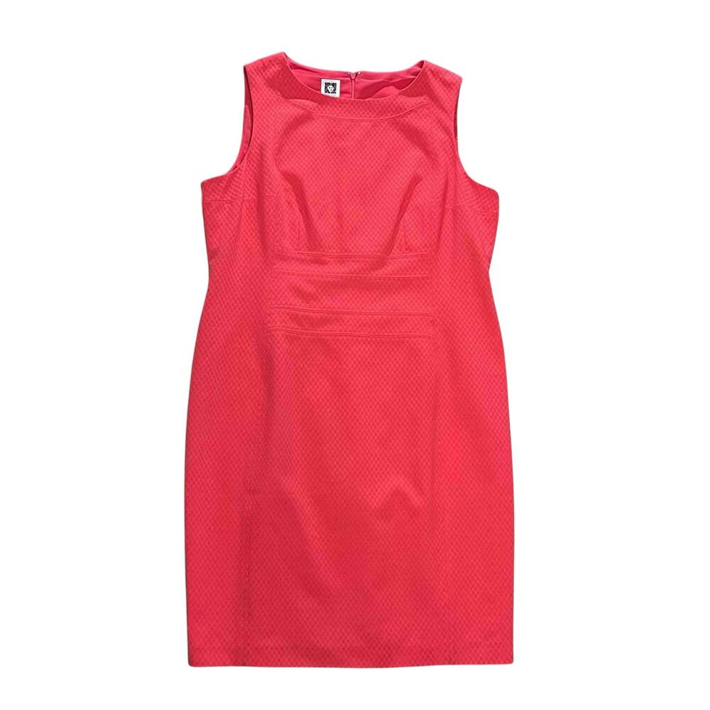 Anne Klein Textured Sheath Dress 16 Coral Wedding Guest Colorful Business Casual